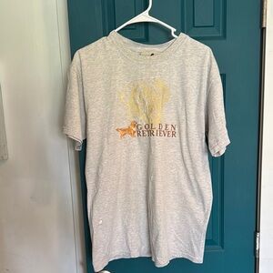 Vintage Golden Retriever Graphic Men's Gray T-Shirt - L